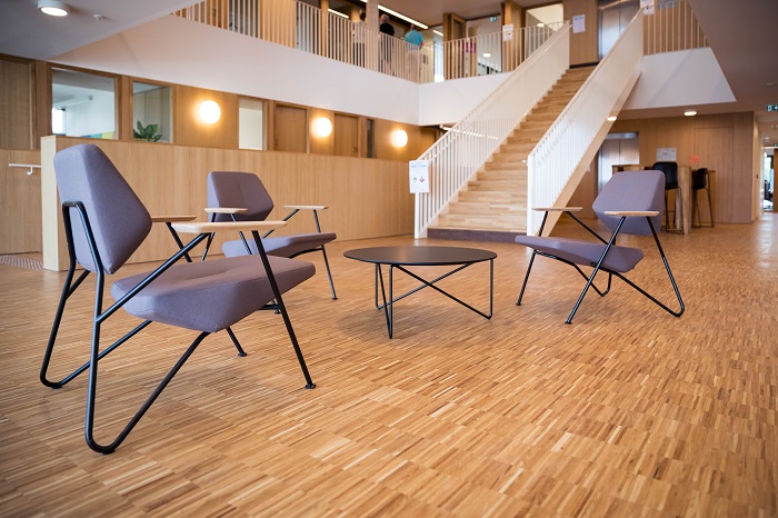 Un espace de travail commun lumineux - © Loic Chalmandrier Espaces communs du nouveau siège du PAS